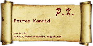 Petres Kandid névjegykártya